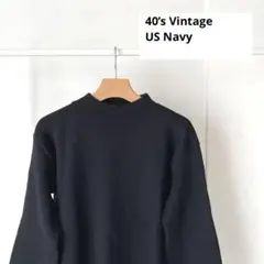 【極美品】40s US NavyモックネックニットUSN米軍実物