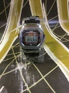 G-SHOCK GLX-5600 フルメタルカスタム 腕時計 Gショック 元ベゼルベルト有り 銀模様メタルベゼル 銀黒メタルバンドカスタム