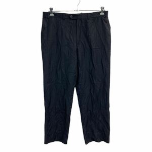 Calvin Klein スラックス W36 カルバンクライン ストライプ ビッグサイズ ブラック 古着卸 アメリカ仕入 2305-532