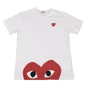 プレイ コムデギャルソンPLAY COMME des GARCONS ハートパッチプリントTシャツ 白L