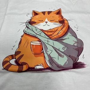 【新品】半袖Tシャツ★猫　ねこ　ネコ★Sサイズ/綿100％　茶ねこ