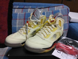 エア ジョーダン AIR JORDAN 5 US10 28cm 新品箱付 DH8565-100 未使用 SAIL セイル FIRE RED 白黒赤 オフホワイト off white o/w 流川楓