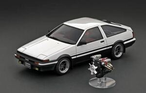 イグニッションモデル限定IG2789 1/18 Toyota Sprinter Trueno 3Dr GT Apex (AE86) White/Black With Engine 40TH Anniversaryエンジン付き