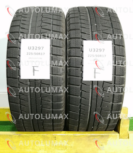 225/50R17 94Q Bridgestone BLIZZAK REVO GZ 中古 スタッドレスタイヤ 2本セット 送料無料 225/50/17 ブリヂストン U3297.F