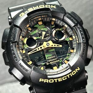 美品 CASIO カシオ G-SHOCK ジーショック GA-100CF-1A9JF 腕時計 クオーツ アナデジ 多機能 カモフラ 迷彩 新品電池交換済み 動作確認済み