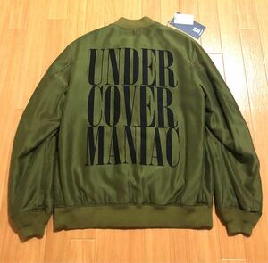 undercover maniac ma1 ジップブルゾン シルク混 布パッチワーク 腕章 ツギハギ ジャスティンビーバー着 ミリタリーブルゾン プリント ma-1