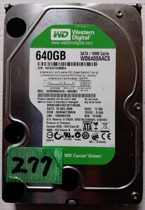 ★HDD-277 Western Digital WD6400AACS-00G8B1 640GB SATA [認識せず] ジャンク品 【格安発送!! (クリックポスト＝185円)】★