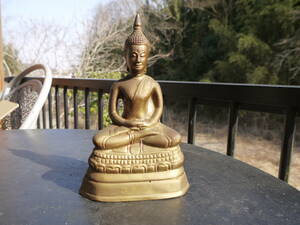 【A20303】タイ仏教美術　銅製　釈迦如来坐像　タイ仏像 時代物