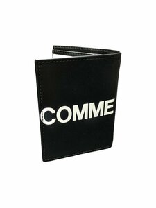 COMME des GARCONS (コムデギャルソン) HUGE LOGO WALLET BLACK 二つ折り財布 小銭入れ無し SA0641HL-BKBKOS 黒 レザー ウィメンズ/025