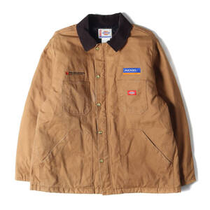 Dickies ディッキーズ ジャケット サイズ:XL US企画 裏地キルティング ブラウンダック ワークジャケット 企業ロゴ入り ブラウン