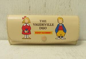 c「昭和レトロ サンリオ 1984 ザ・ボードビルデュオ THE VAUDEVILLE DUO EDDY AND EMMY メガネケース 日本製 当時物　未使用品」