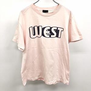 BEAMS T ビームスT ビームスティー S メンズ Tシャツ カットソー 両面プリント 英字 文字 『WEST』 半袖 綿100% ライトヘザーピンク ピンク