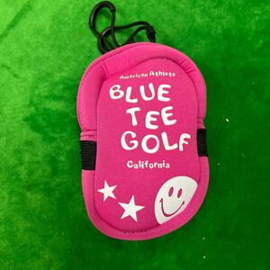 超お値打ち出品 BLUE TEE GOLFネオプレーン収納力バツグンの軽量ボールポーチ ピンク used超美品