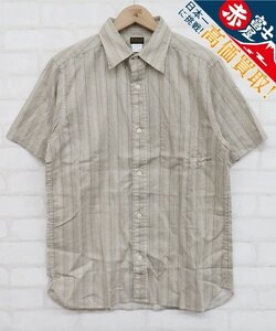 8T6628【クリックポスト対応】未使用品 ATLAST&CO 303 半袖ストライプシャツ アットラスト