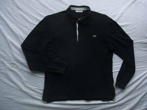 LACOSTE ラコステ　鹿の子素材　プルオーバーシャツ　サイズ 4 日本製　ブラック