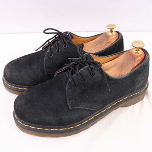 ドクターマーチン UK7/25.5cm-26.0cm/3ホール 11837 スエード 黒 ブラック ブーツ メンズ レディース dr.martens 中古 古着 dm3917