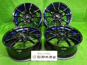 中古 17インチ 17×7.5J 5穴 ウェッズスポーツ SA25R 社外 アルミホイール 4本セット PCD100 86 BRZ プリウス レガシィ アウトバック