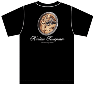 サイズが選べる Kustom Timepeace Tシャツ黒 11 S/M/L/XL カスタム時計 懐中時計 文字盤 エングレービング モンスター 妖怪