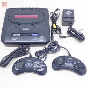 動作品 MD2 メガドライブ2 MEGA DRIVE 2 本体 HAA-2502 セガ SEGA AC/AVケーブル/コントローラ付【20