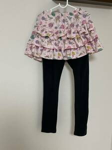 女の子フリルスカッツ　スカート付きレギンスパンツ130cm