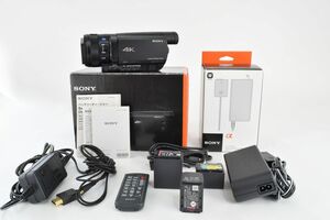 【極上品】ソニー SONY HANDYCAM FDR-AX100 4Kビデオカメラ　AC-PW20付　バッテリー3個　付属品多数