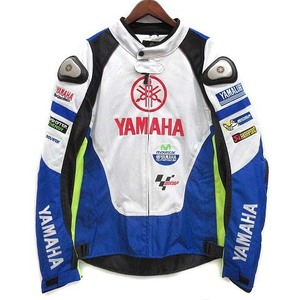 ヤマハ YAMAHA フルメッシュ ライディング ジャケット ライダース プロテクター付き ホワイト ブルー 白 青 3XL メンズ