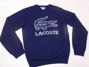 美品■LACOSTE ラコステ メンズ ニットセーター スプリング ネイビー■