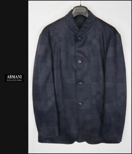 ■■＜美品＞アルマーニ＜ARMANI COLLEZION：EXCLUSIVE FABRIC＞stretch mao calar jacket ＜S／F／W：50＞■■