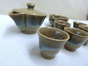 人気の茶器！【茶器セット　煎茶器　大変小さく可愛い　宝瓶　急須　湯飲み　湯冷まし・90 】◆茶道具　常滑焼　茶碗　朱泥　茶釜　電熱器