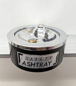 美品 SAFETY ASHTRAY クールな灰皿 昭和レトロ 黒 シルバー コレクション レア 