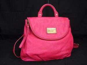 1円 ■美品■ MARC BY MARC JACOBS マークバイマークジェイコブス レザー リュックサック バックパック デイパック ピンク系 FL3338