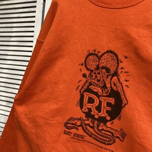 AXEX 1スタ オレンジ キャラ スウェット ラットフィンク RAT FINK アメ車 90s 00s ビンテージ 古着 ベール 卸 仕入れ kg