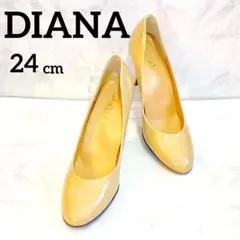 【極美品】☆DIANA☆ダイアナ☆パンプス☆エナメル☆ベージュ☆24☆