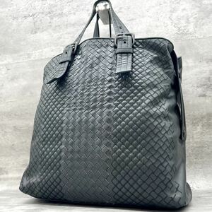 1円〜【極美品】ボッテガヴェネタ BOTTEGA VENETA トートバッグ ビジネスバッグ ハンドバッグ イントレチャート メンズ グレー A4可