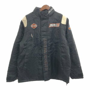 HARLEY DAVIDSON ハーレーダビッドソン ナイロン レーシングジャケット アウター バイク ブラック (メンズ XL相当) 中古 古着 P8396