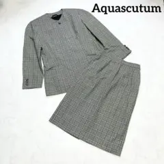 Aquascutum アクアスキュータム セットアップ スカートスーツ 千鳥格子