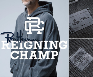 【定価28,600円】ロンハーマン RHC × REIGNING CHAMP ピグメント加工 オーバーサイズ スウェットパーカー M 墨黒 RonHerman California