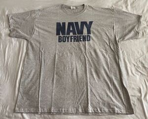 US Navy Boyfriend Training Shirt Tee T-Shirt Sz 2XL USN Sailor Athletic Vintage 海外 即決