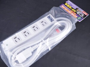 未使用 朝日電器 ELPA エルパ OAT-JP43SH [事務所向けタップ 4個口 耐雷]　*0414