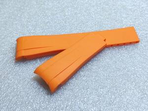 【新品】 腕時計ラバーベルト オレンジ 弓型 互換品