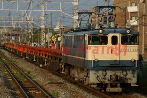 鉄道写真 03102:EF65-1128＋チキ 工臨