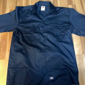 Dickies ディッキーズ　ワークシャツ 半袖　L オーバーサイズ　アメカジ　紺　ネイビー