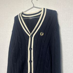 ★激レアデザイン★ fred perry ニット　カーディガン　ケーブル　S フレッドペリー