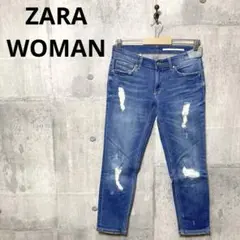 ZARA WOMAN ザラ ウーマン スキニーダメージデニム ダメージジーンズ