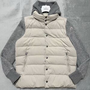 XL相当★MONCLER PERIGORD モンクレール ペリゴール ダウンジャケット ハイブリッド ニット 切替 パーカー ダウンベスト メンズ 4 グレー