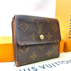 1円【高級】LOUIS VUITTON ルイヴィトン M61652 モノグラム ポルトモネ ビエ カルトクレディ 三つ折り 財布 ウォレット ブラウン 茶色 