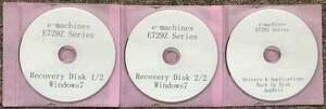 eMachines★Acer★E729Z-N24C/F(E729 series)★PEW71★Windows7★リカバリメディア★（DVD-R)３枚１セット