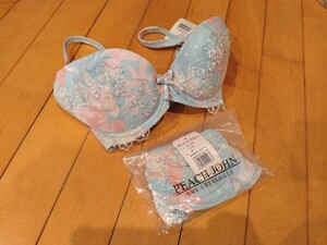 新品 未使用 ピーチジョン PEACH JOHN PJ DAYS サマープリント ブラ D70 BL パンティ M BL お揃いのブラジャーとショーツ セットで！