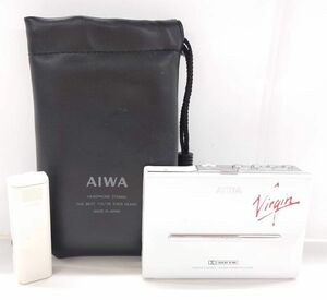 A318-I57-2253◎AIWA アイワ Virgin ヴァージン ステレオカセットプレーヤー HS-PL55 ホワイト 付属品有 通電確認済み④