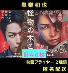 怪物の木こり 亀梨和也 映画フライヤー 映画チラシ ２種類 計４０枚